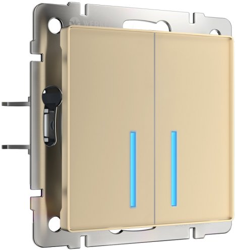 Выключатель сенсорный с подсветкой по Wi-Fi без рамки Werkel 2-кл. шампань металик фото Выключатель сенсорный с подсветкой по Wi-Fi без рамки Werkel 2-кл. шампань металик картинка